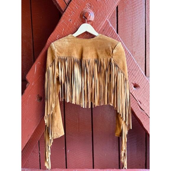 Vintage Wilsons Fringe Cropped Leather Size Small - Picture 2 of 6